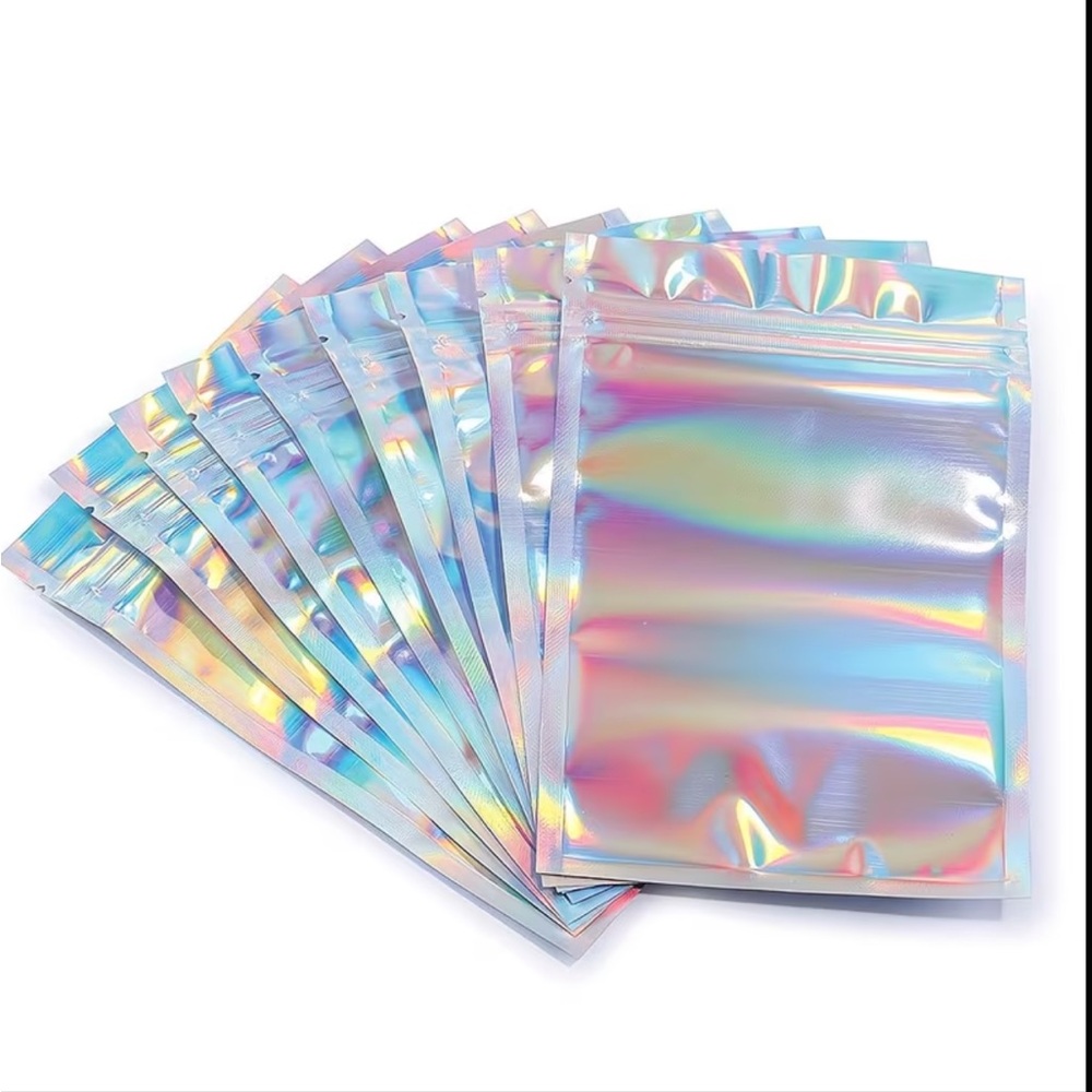 10 Holographic Iridescent Resealable Party Bags